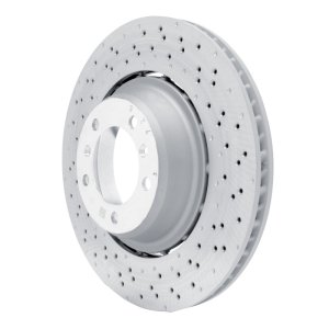 Porsche 718 Cayman Brake Rotor (1) - Right Rear - R1 Concepts - Drilled Carbon Alloy GeoMET - `16-`23